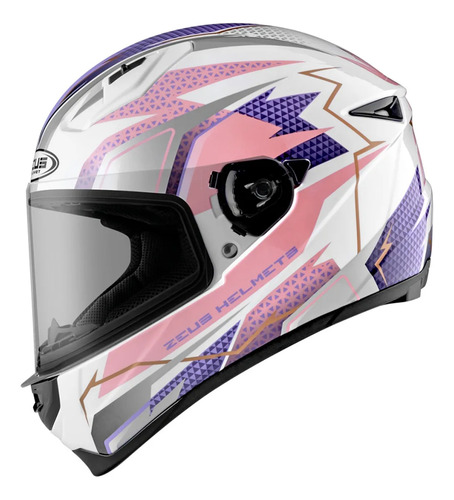 Casco Moto Integral Zeus Gj 821 Visor Simple Gaona Motos Rosa Bh13 M