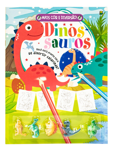 Livro De Colorir Livrinho Infantil Mais Cor E Diversao Dinossauros