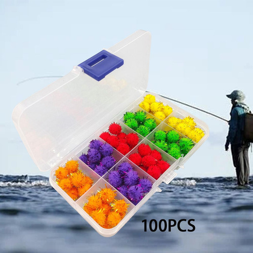 2 X 100x, Pesca Con Mosca, Trucha, Huevo, Bola De Con Oropel