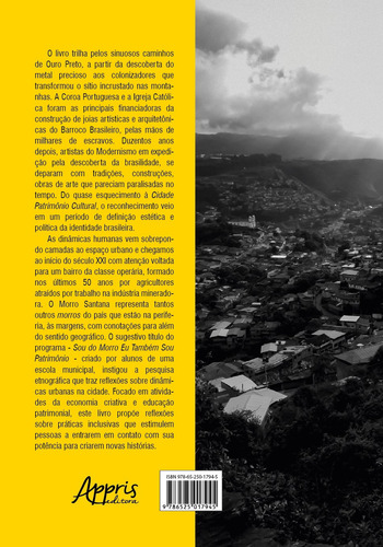 Cidade Patrimônio Cultural: A Voz do Morro em Ouro Preto, de Felix, Ivi. Editorial Appris Editora, capa mole em português, 2022