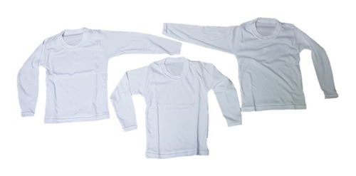 Imagen 5 de 7 de Pack 3 Camisetas Blancas Niño 100% Algodón Manga Larga