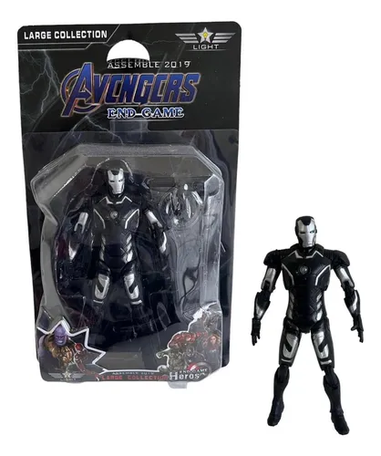 Mu eco Iron Man Negro Articulado Figura Avengers Con Luz