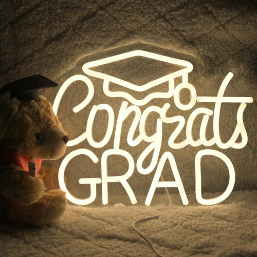 Señal De Neón Led Felicidades Grad 2025 32x25 Cm Dimmable