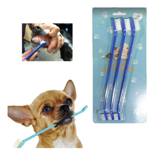 Pack 3 Cepillos De Dientes Para Mascotas Perro Gato