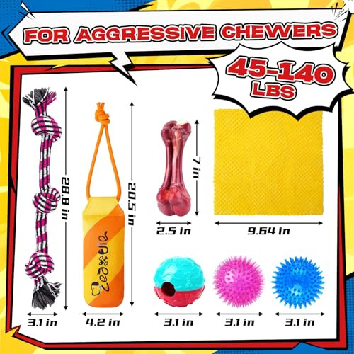 Zeaxuie Heavy Duty Dog Chew Toys Para Masticadores Agresivos