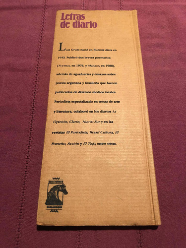 Letras De Diario. Luis Gruss. Cimarron (Usado)