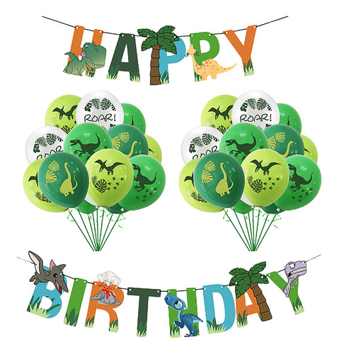 Adornos Para Fiesta De Cumpleaños Con Diseño De Dinosaurio,