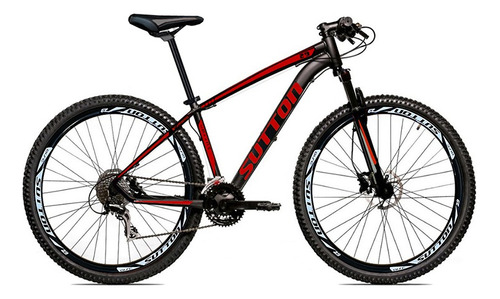 Bicicleta Alumínio Aro 29 Sutton Freio Disco Hidraulico 24v Cor Preto/vermelho Tamanho Do Quadro 19