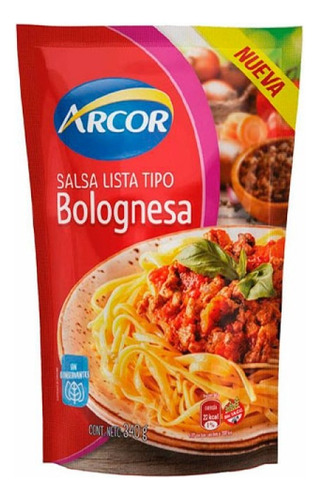 Salsa Bolognesa Arcor Salsa Lista sin TACC en doypack 340 g