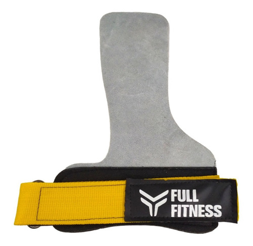 Calleras Grip Sin Dedos Cuero Cromo Con Muñequera Cross Color Amarillo