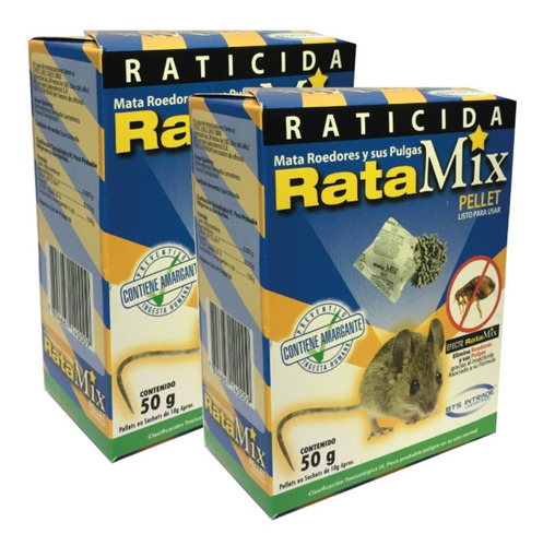 Imagen 1 de 3 de Veneno Ratones Ratamix 2 Cajas De 50grm C/u