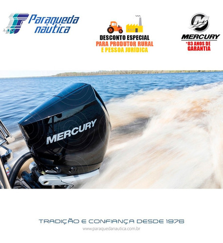 Motor De Popa Mercury 4 Tempos 250hp Xl V8 Dts Branco
