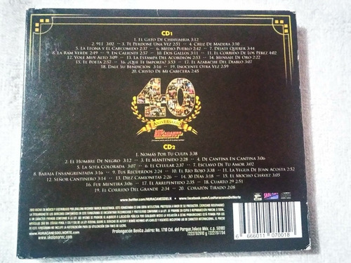 Cd Doble Los Huracanes Del Norte 40 Aniversario Skalona 2013 (Usado)