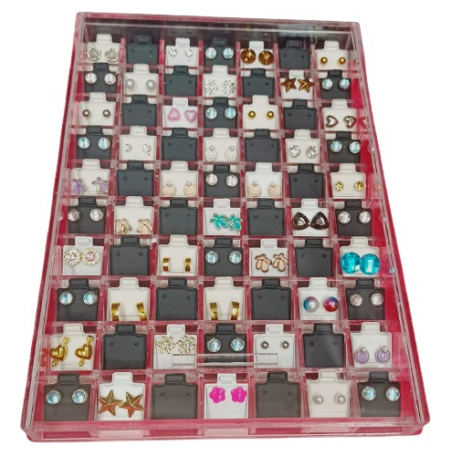 Caja Acrilico Organizador Aretes 70 Pares 1 Pz