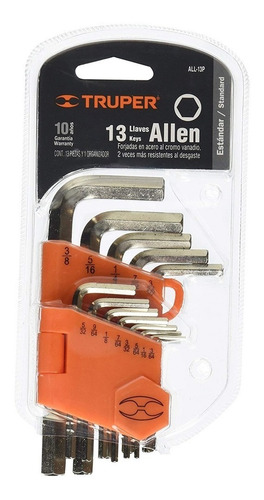Imagen 1 de 6 de Juego De 13 Llaves Allen Acero Con Organizador Plastico Mm