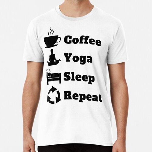 Remera Coffee Yoga Sleep Repeat Squad Traje A Juego De Yoga 