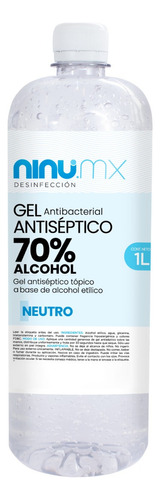 Gel Antibacterial Sin Dosificador 1 Litro Con 70% Alcohol Fragancia Sin fragancia
