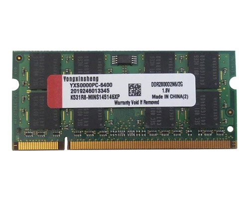 Memoria Ddr2 De 2 Gb 800 Mhz Ram Pc2-6400s Sodimm 1.8 V None