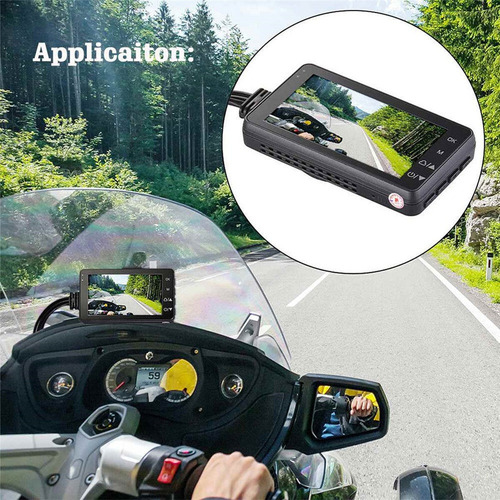 - Para Motocicleta Dash Cam Cámara Delantera Trasera Doble