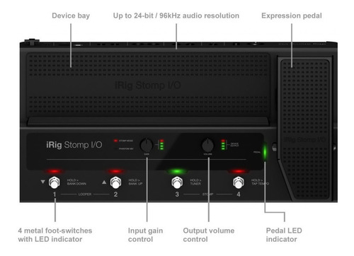 Irig Stomp I/o Ik Multimedia Pedaleira Controladora Midi Usb