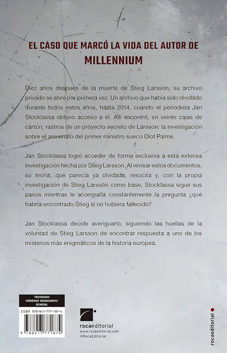 Libro Stieg Larsson El Legado Las claves ocultas del asesinato de Olof Palme De Jan Stocklassa Español Editorial Roca Tapa Blanda 2019