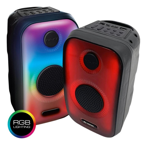 Corneta 10w Led Rgb Mp3 Radio Fm Bluetooth Usb Micro Sd