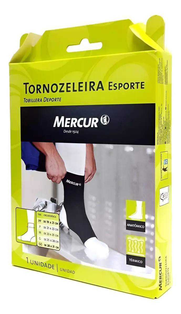 Tornozeleira Mercur Esporte Tamanho Gg Cor Preta 1 Unidade Preto