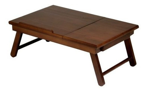 Winsome Madera Alden Cama Bandeja Nogal