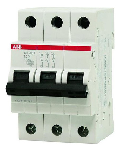 Minidisjuntor Tripolar Abb Sh203 T 10a Curva C Norma Din