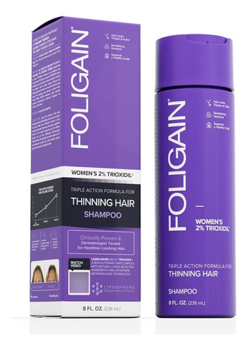 Foligain Champú De Triple Acción Para Cabello Adelgazante.