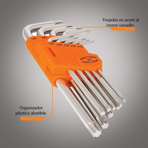 Juego De Llaves Torx 9 Piezas Largas Truper Torx-9 | Meses sin intereses