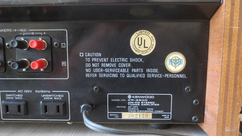 Amplificador Kenwood Kr-3600 Para Reparar No Marantz Onkyo (Usado)