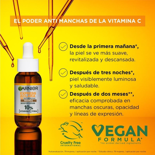Kit Garnier Express Aclara Sérum Noche + Contorno + Limpieza