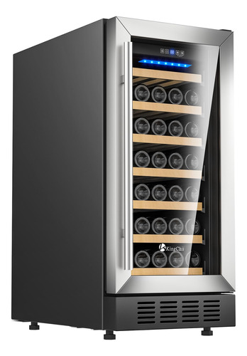 Kingchii Refrigerador De Vino De 31 Botellas De 15 Pulgadas,