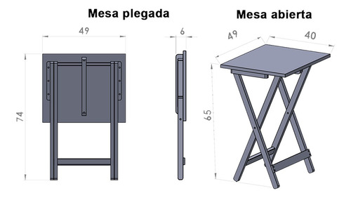Mesa Plegable Multiusos Casa Jardin Hogare Rectangular Aston