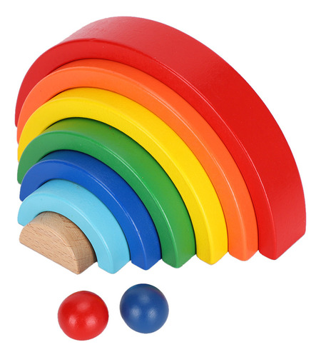 Rompecabezas De Bloques De Construcción De Madera Rainbow St