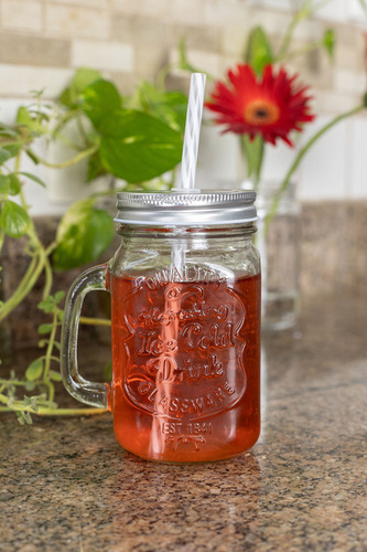 Copo Meu Canto Jarrinhas Drinks 480ml Vidro Com Tampa