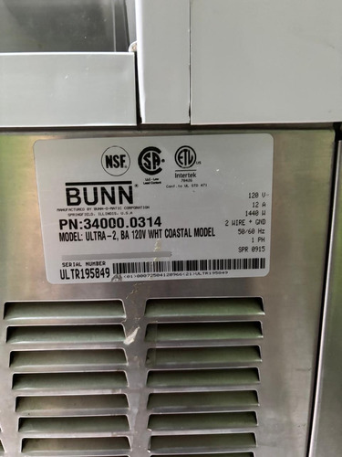 Granita Bunn Ultra 2 Tazones Granizadora Blanco (Usado)
