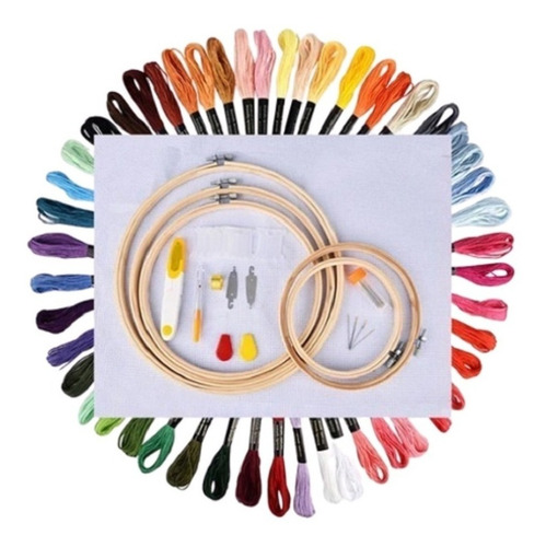 Kit Bastidores Completo Para Iniciantes Bordado Ponto Cruz