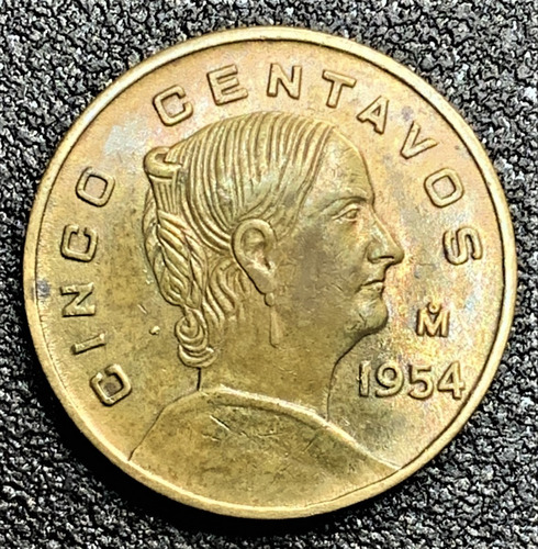 5 Centavos 1954 Mo  Con Punto   Fecha Clave