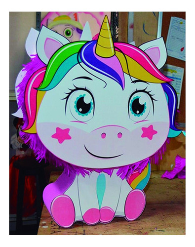 Unicornio Pop En Piñata Piñatería Fiesta Decoración