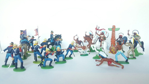 Indios Y Norteamericanos Lote X 18 Soldaditos De Plástico