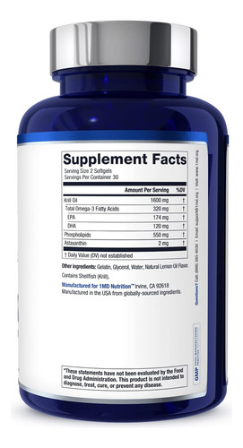 1md Nutrition Krillmd - Antarctic Krill Oil Omega 3 Suppl...