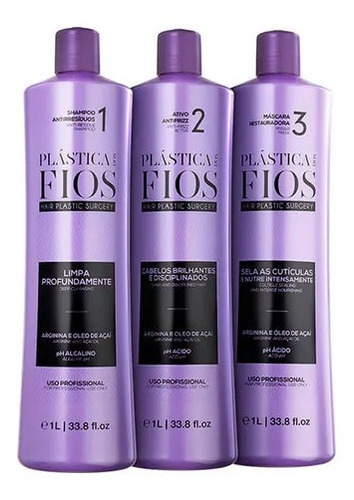 Cadiveu Kit Plástica Dos Fios Selagem Térmica 3 X 1 Litro