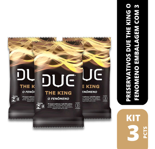Kit Com 3 Pacotes Preservativo Due The King 3un Cada