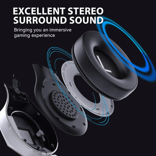 Headset Audifonos Inalambricos Multiplataforma Ps5 Xbox Led Color Blanco