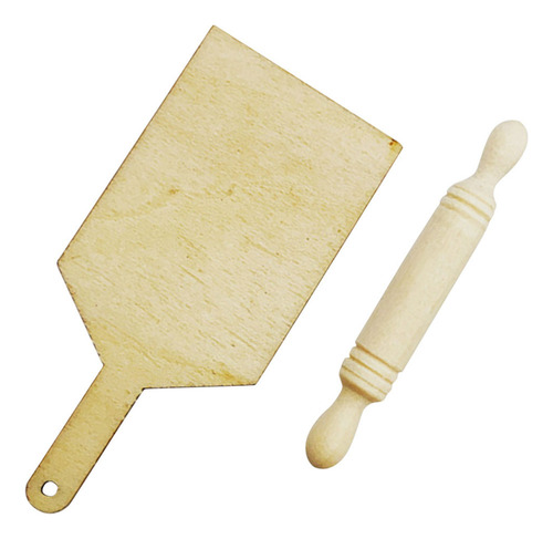 Juego De Minirodillos De Madera Con Forma De Tabla De Cortar