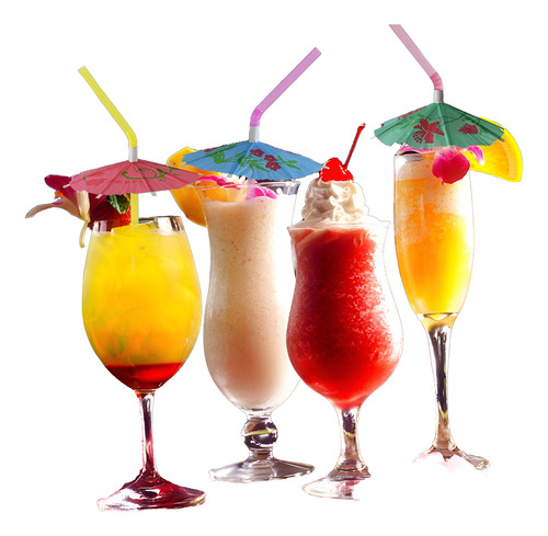 Decoração De Bar De Verão Canudo De Guarda-chuva De Suco Des