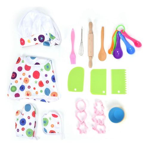26 Pcs Children Chef Set Lavable Safe Kids Chef Juego De