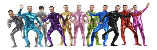 Piel Brillante Unitard Zentai Para Hombre, Disfraz De